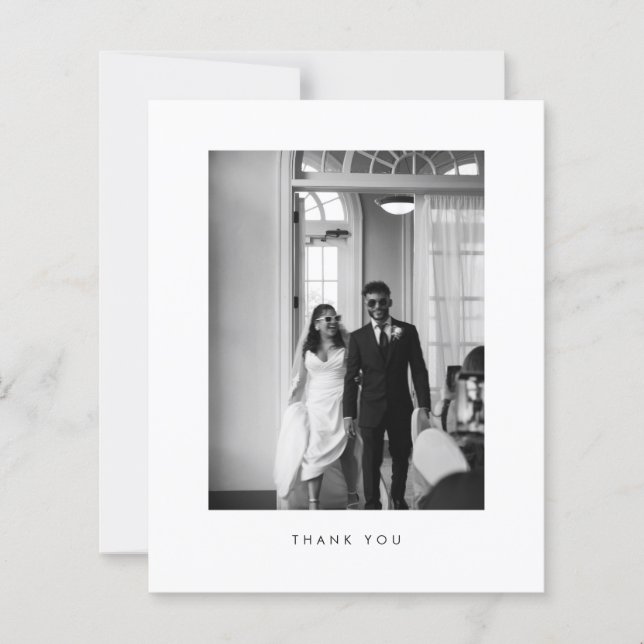 Remerciement de mariage noir et blanc classique Bu (Devant)