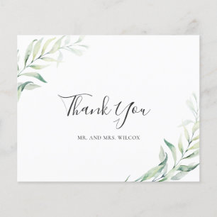 Remerciement de mariage pas cher Sage Green Eucaly