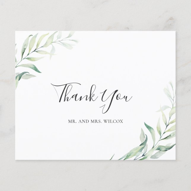 Remerciement de mariage pas cher Sage Green Eucaly (Devant)