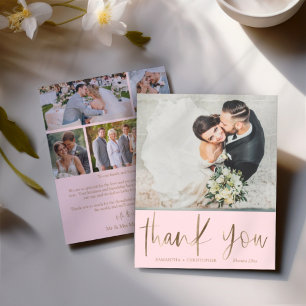 Remerciement de mariage rose chic et économique