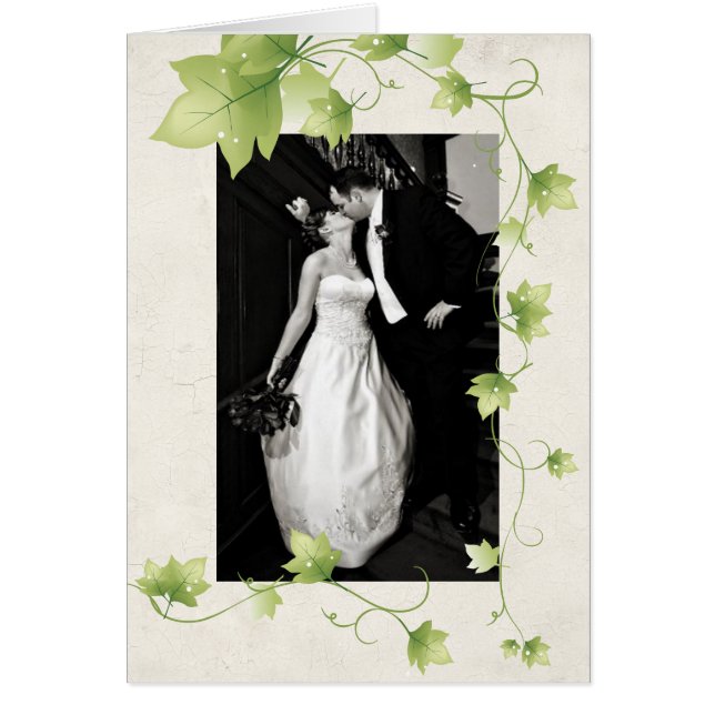 Remerciement de photo de mariage au lierre anglais (Devant)