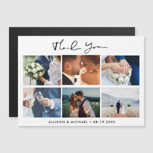 Remerciement élégant de mariage en collage de phot