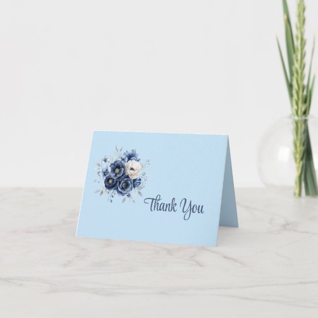 Remerciement floral bleu (Devant)