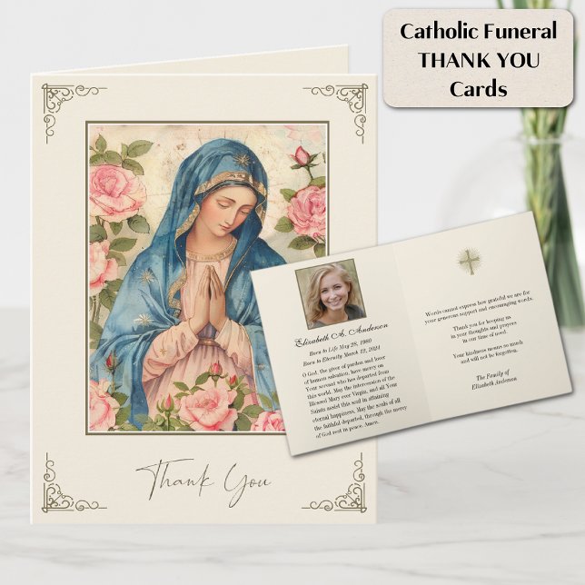 Remerciement funéraire catholique Marie bénie  (Créateur téléchargé)