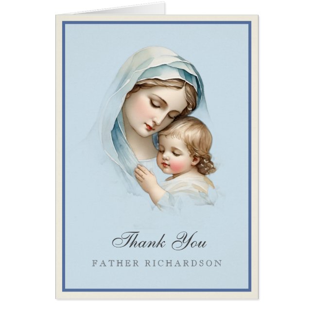 Remerciement pour le baptême de bébé pour le prêtr (Devant)