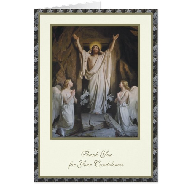 Remerciement religieux funéraire de résurrection c (Devant)