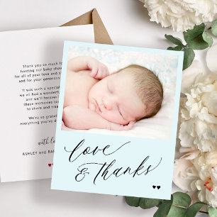 Remerciement simple pour une baby shower avec un p