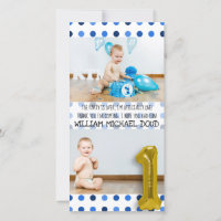 1er anniversaire personnalisé Carte de remerciemen