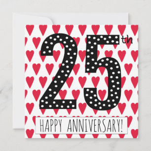 Remerciements 25ème anniversaire heureux ! - Carte de voeux