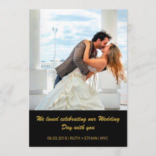 Remerciements 2 Photos - recto verso Carte de remerciement de ma