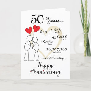 Remerciements 50e anniversaire de Mariage Carte avec ballons car