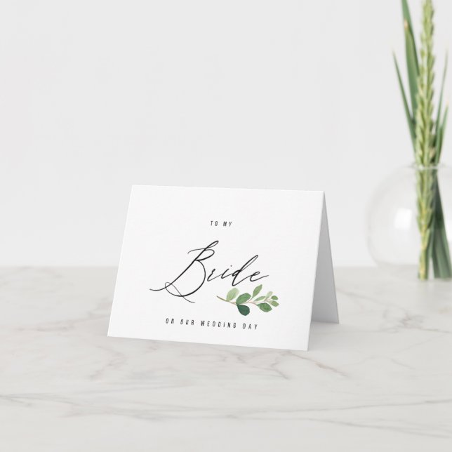 Remerciements À ma carte verte minimale de mariée (Devant)