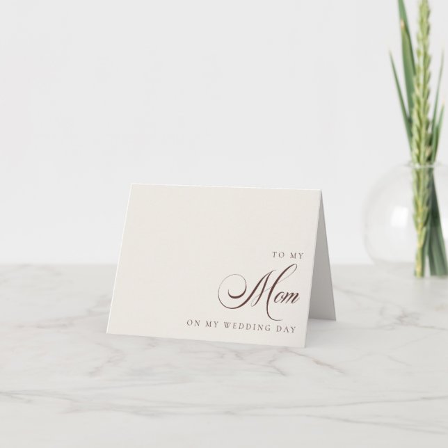 Remerciements À ma mère le jour de mon mariage Message Carte (Devant)