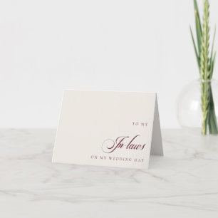 Remerciements À mes beaux-parents le jour de mon mariage Carte