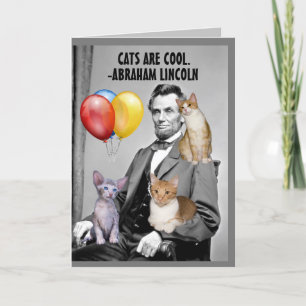 REMERCIEMENTS ABRAHAM LINCOLN CARTE DE SALUT D'ANNIVERSAIRE CAT