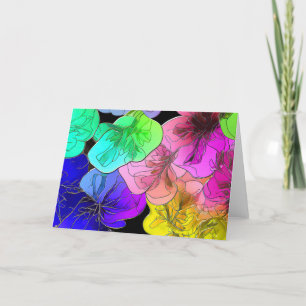 Remerciements Abstrait floral en verre tendu Carte de note