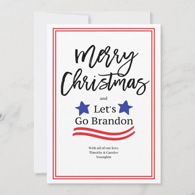 Remerciements Allons voir la carte de Noël Brandon (Devant)