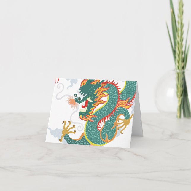 Remerciements Année du dragon Carte de Nouvel An Chinoise 2024 (Devant)