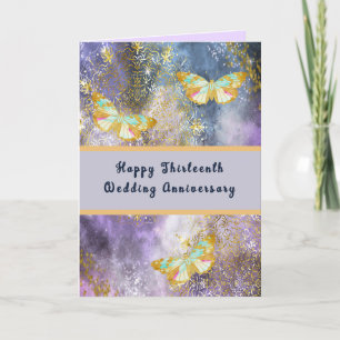 Remerciements Anniversaire de la carte Mariage en or et couleur 