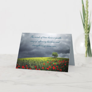 REMERCIEMENTS ANNIVERSAIRE DU CHAMP POPPY D'UNE CARTE DE MORT
