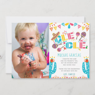Remerciements Anniversaire Muchas Gracias Fiesta Carte de remerc