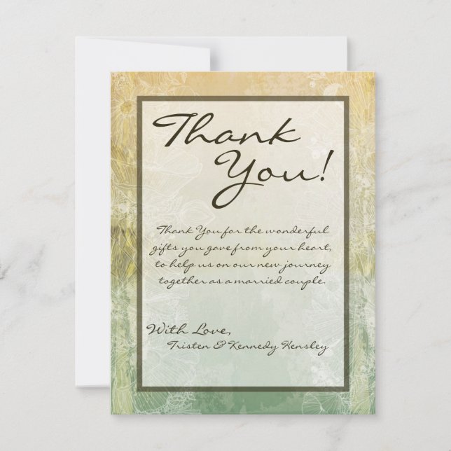 Remerciements antiquité florale vintage du carte de (Devant)