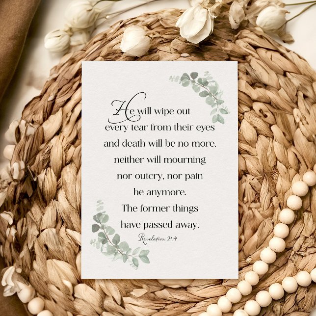 Remerciements Apocalypse 21:4 Carte de Sympathie (Créateur téléchargé)