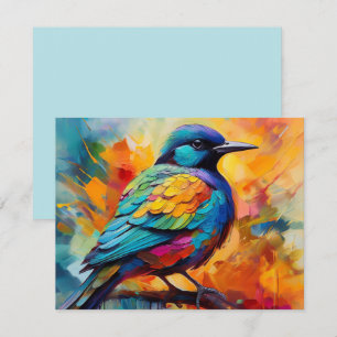 Remerciements Aquarelle Bird sur une carte de voeux de succursal