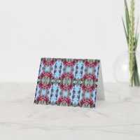 Arbre de tulipe bleu et mauve Carte de remerciemen