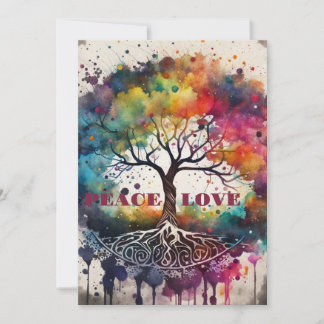 Remerciements ARBRE DE VIE. Carte Paix, Amour (modifiable)