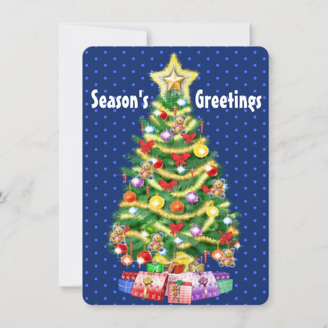 Remerciements Arbre et décorations faits sur commande de carte (Devant)