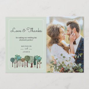 Remerciements Arbres Forêt Bois   Mariage   Carte de remerciemen