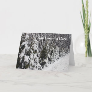 Remerciements Arbres habillés dans la carte de voeux de neige