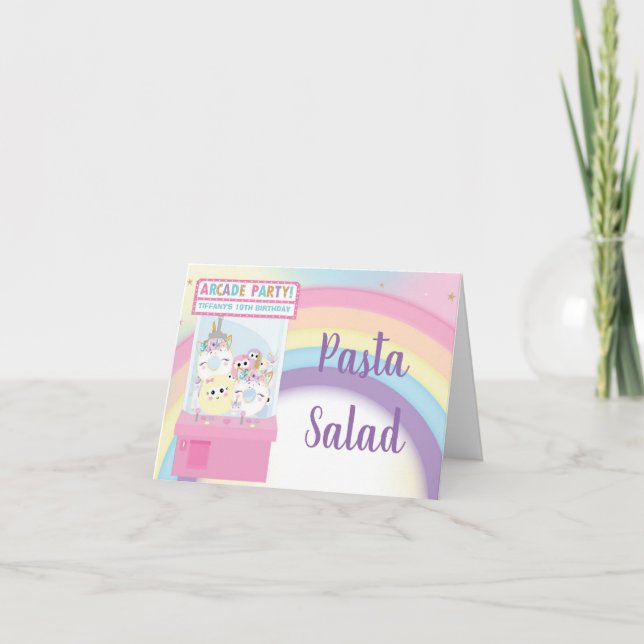 Remerciements Arcade Pink Claw Machine Anniversaire Carte de ten (Devant)