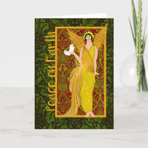 Remerciements Art nouveau Arts et artisanat Carte de Noël rétro