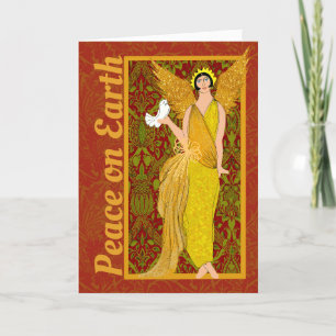 Remerciements Art Nouveau William Morris Carte de Noël rétro