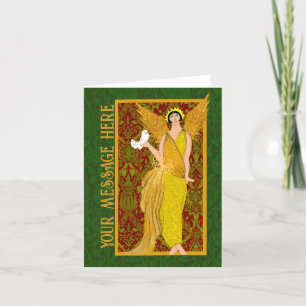 Remerciements Art Nouveau William Morris Carte de Noël rétro