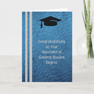 Remerciements Associés carte de diplôme en études générales Bleu