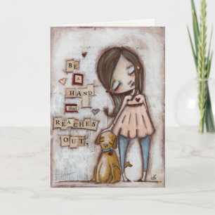 Remerciements Atteignant la main - carte de voeux