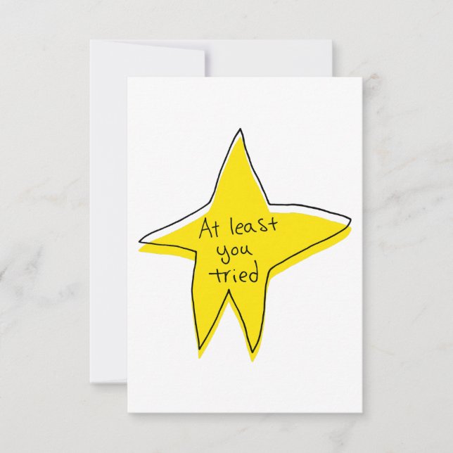Remerciements Au Moins Vous Avez Essayé - Yellow Star - Carte de (Devant)