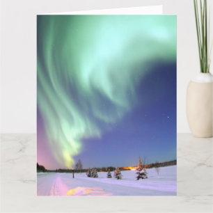 REMERCIEMENTS AURORA BOREALIS CARTE DE SALUT D'ANNIVERSAIRE