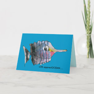 Remerciements Avec appreciOCEAN bleu caricature carte de remerci