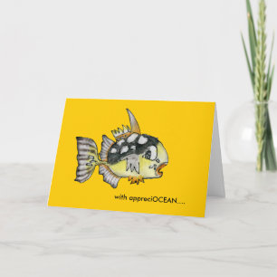 Remerciements Avec appreciOCEAN dessin animé carte de remercieme