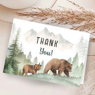 Remerciements Aventure Commence Cadeau de Naissance Ours Carte d