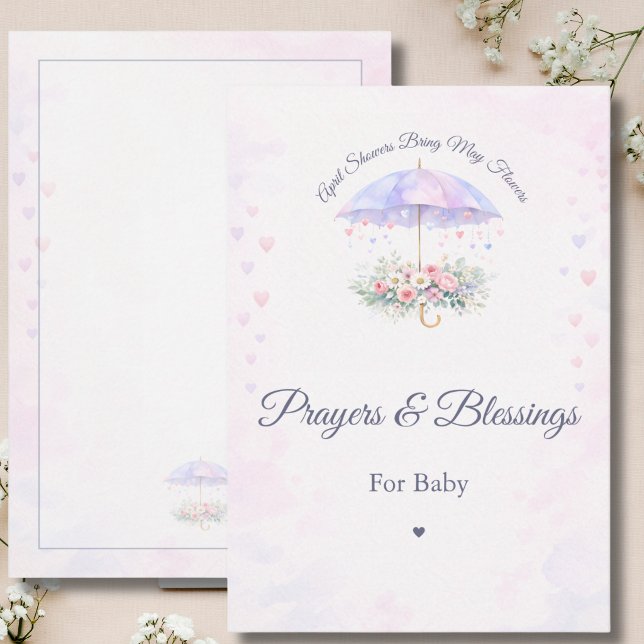 Remerciements Avis de printemps Prières pour bébé Carte (Créateur téléchargé)