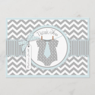 Remerciements Baby Boy Cravate Chevron Imprimer Carte de remerci