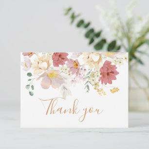 Remerciements Baby in Bloom Baby shower fille Carte de remerciem
