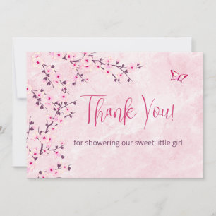 Remerciements Baby shower Cherry Blossom   Carte de remerciement