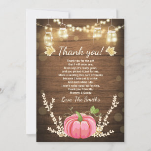 Remerciements Baby shower d'automne citrouille Carte de remercie