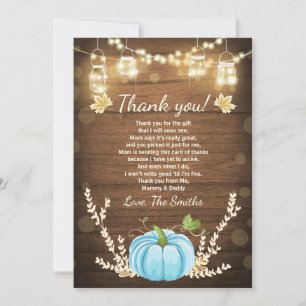 Remerciements Baby shower d'automne citrouille Carte de remercie